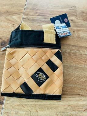 Woven Mini Crossbody Bag in Gold and Black